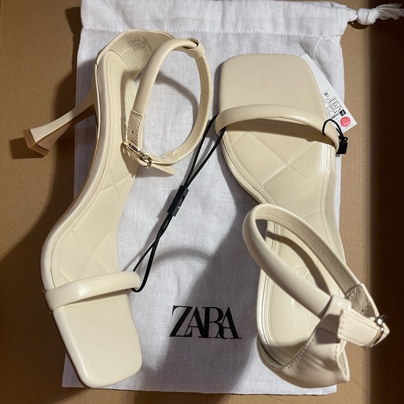 NWT ZARA LEATHER HEELS - Picture 3 of 15